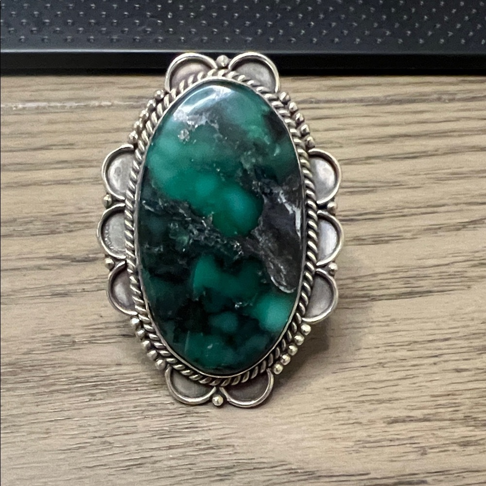 Emerald Rose Variscite Sterling Ring